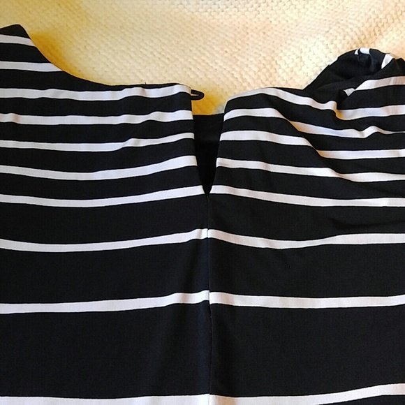 Black Dress with White Stripes - Picture 2 of 8